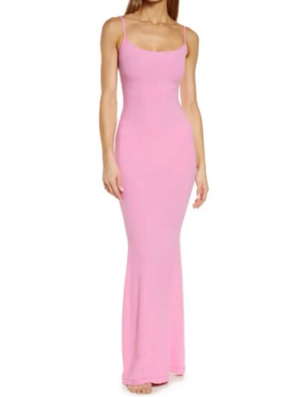NWOT Skims Soft Lounge Long Slip Dress in COTTON CANDY Pink